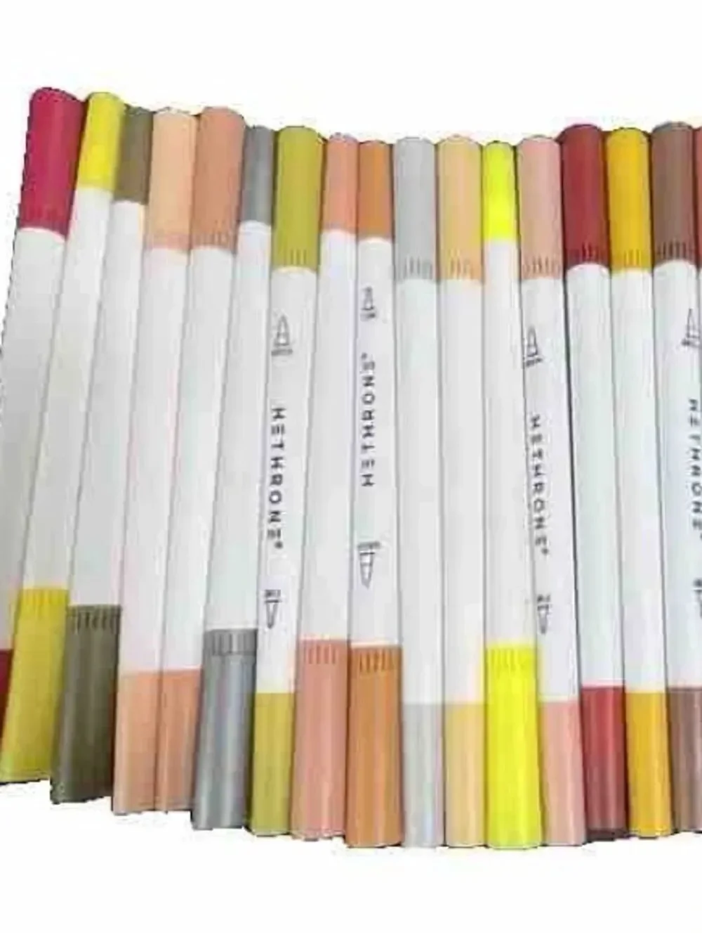 Hethrone Set of 22 Dual-Tip Neutral Tone Markers - Assorted Beige, Brown, Peach